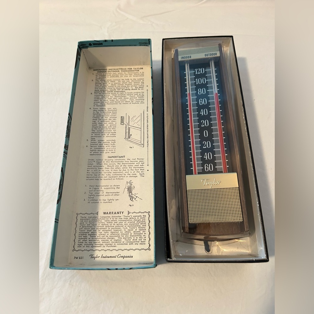 Sold Taylor indoor-outdoor thermometer vintage suction cup wall mounted window